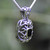 Majestic 925 silver and Whitby Jet filigree pendant on heavy sterling silver snake chain