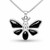 Handmade large butterfly necklace with five hand carved Whitby Jet stones