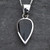 Whitby Jet sterling silver reverse teardrop pendant necklace solid silver reverse