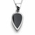 Whitby Jet sterling silver reverse teardrop pendant necklace solid silver reverse
