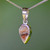Hand crafted Derbyshire Blue John teardrop pendant on sterling silver chain