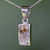 Dainty Oblong Derbyshire Blue John and sterling silver pendant with solid silver back