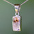 Oblong Derbyshire Blue John and sterling silver pendant with solid silver back