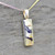 Hand crafted  925 silver necklace with rectangular Derbyshire Blue John stone