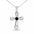 Hand crafted Whitby Jet and 925 sterling silver filigree cross pendant