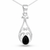 Sterling Silver Celtic pendant necklace with Whitby Jet teardrop