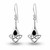 Hand crafted long silver Celtic drop earrings Whitby Jet teardrop stones