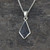 Diamond shaped sterling silver and Whitby Jet necklace