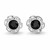 Hand crafted large sterling silver and Whitby Jet scroll edge stud earrings