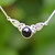 925 silver Celtic style necklace with circular Whitby Jet stone