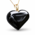 Handmade Extra large Whitby Jet heart necklace with 9ct gold