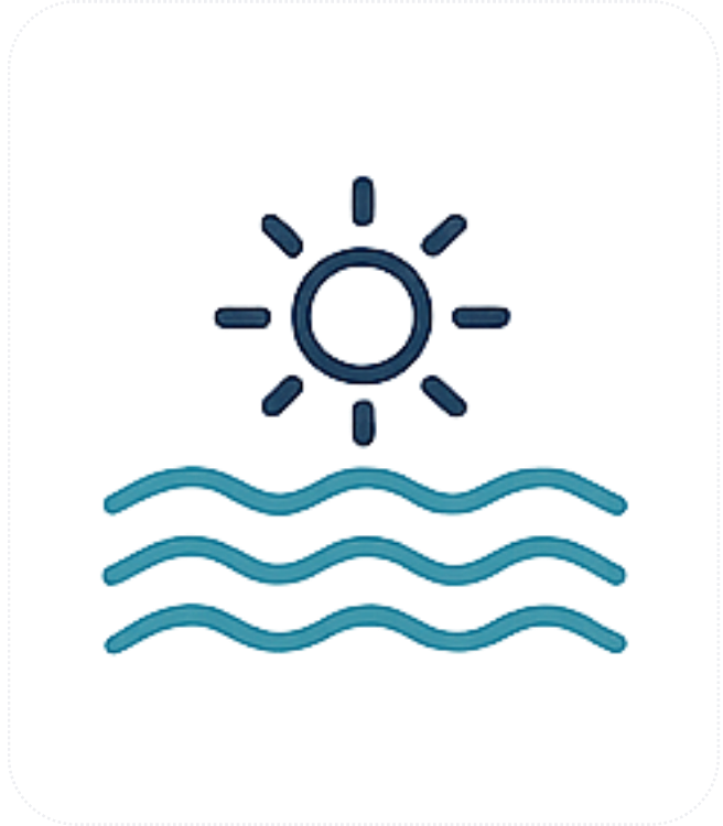 Ocean paddleboarding icon