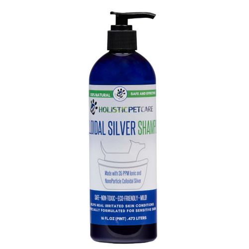 Best Colloidal Silver Shampoo for Pets - 16oz from Holistic Pet Care, Natural pet care for dogs and cats