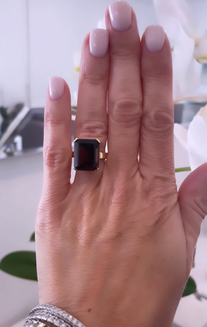 9ct Yellow Gold Smoky Quartz Ring  9ct Yellow Gold Smoky Quartz Ring