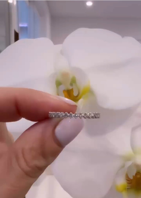 9ct White Gold natural fine Diamond band