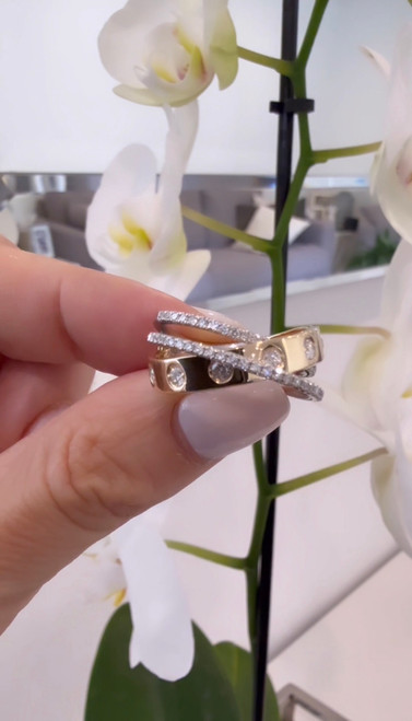 14k yellow gold & platinum ring with natural Diamonds