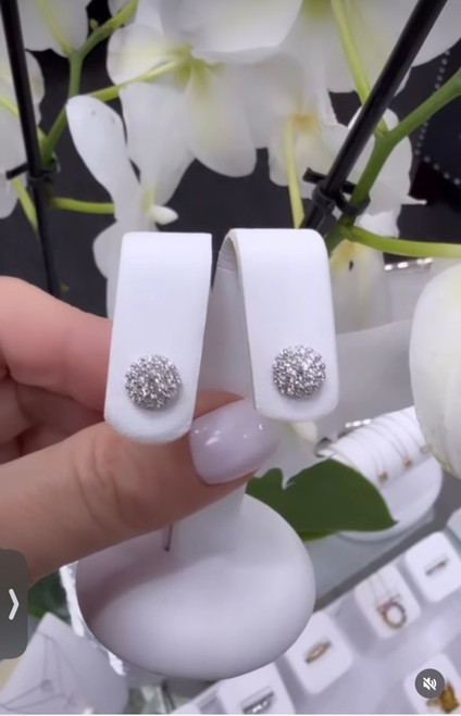 9ct white gold earrings with natural diamonds