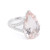 18ct White Gold Diamond and Morganite Pear Ring