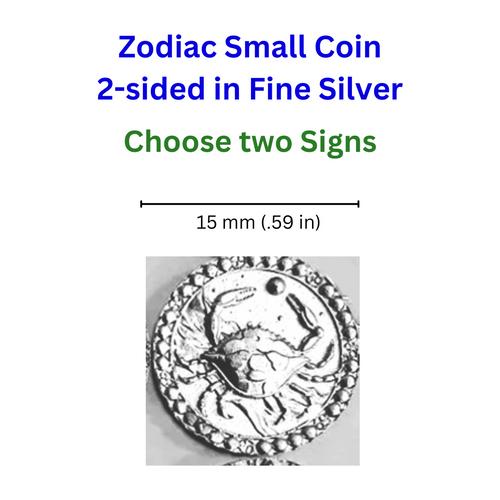 Custom Small 2-sided Fine Silver Zodiac coin. 
The front and back will look something like this.