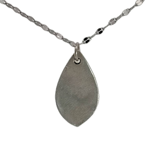 Pendant - Fine Silver Forest's Edge Tapered Oval Drop (1808) back