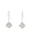 Flower Diamond Long Earrings (Fine Silver)