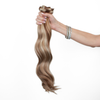 Holding Ash Blonde Classic Clip In Extensions Cashmere Hair 