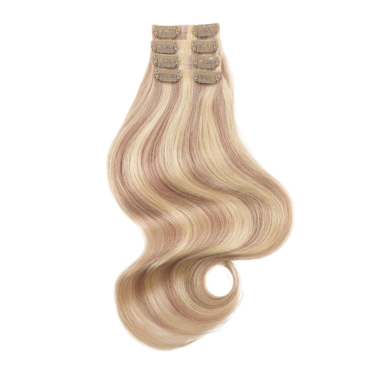 Sunset Blonde Seamless Clip In Hair Extensions