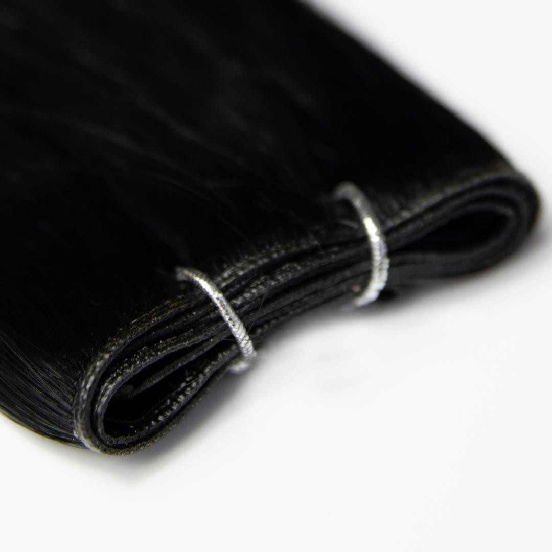 Pure Black Genius Weft Hand-Tied Hair Extensions | Cashmere Hair