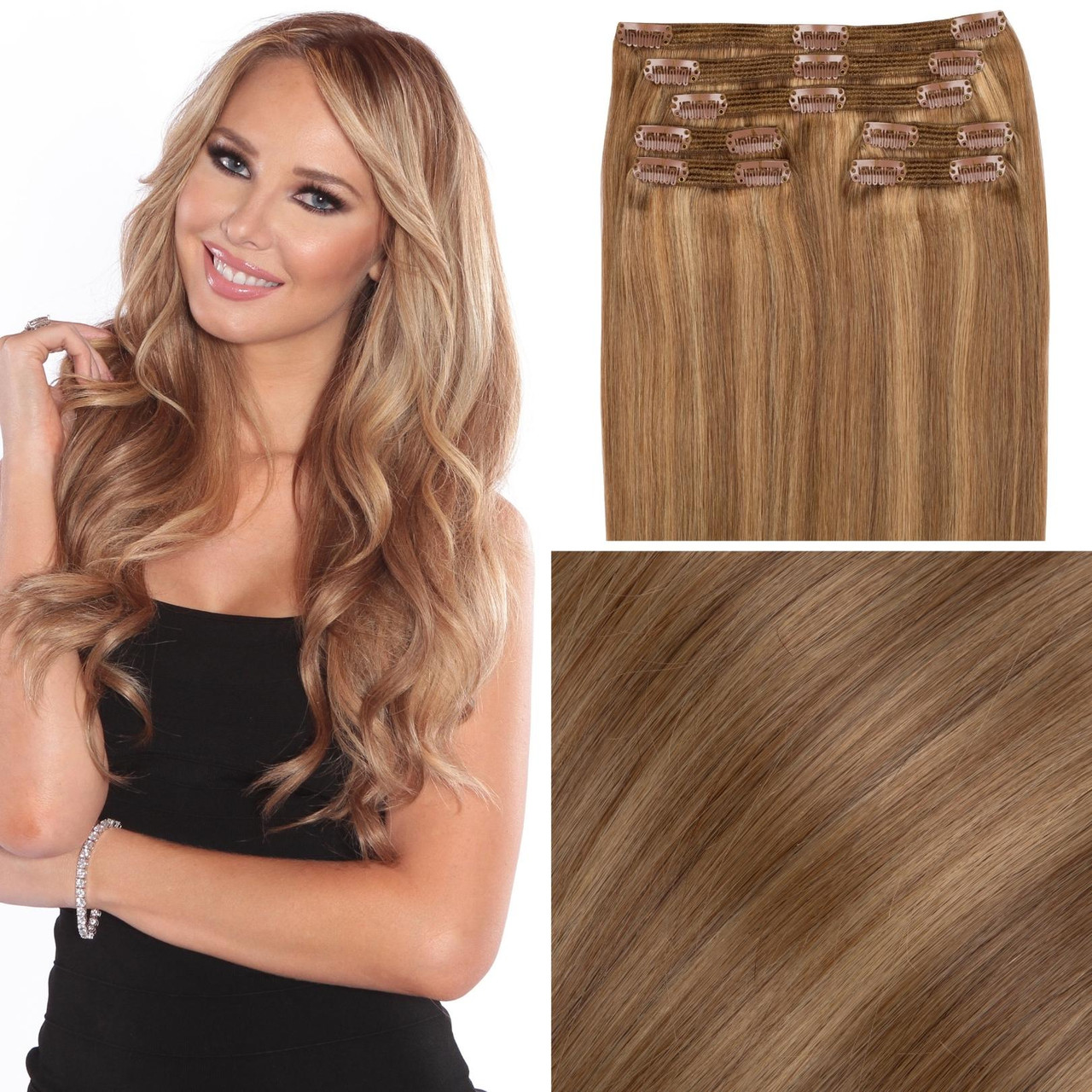 Shop Rodeo Drive Blonde Clip In Human Hair Extensions
