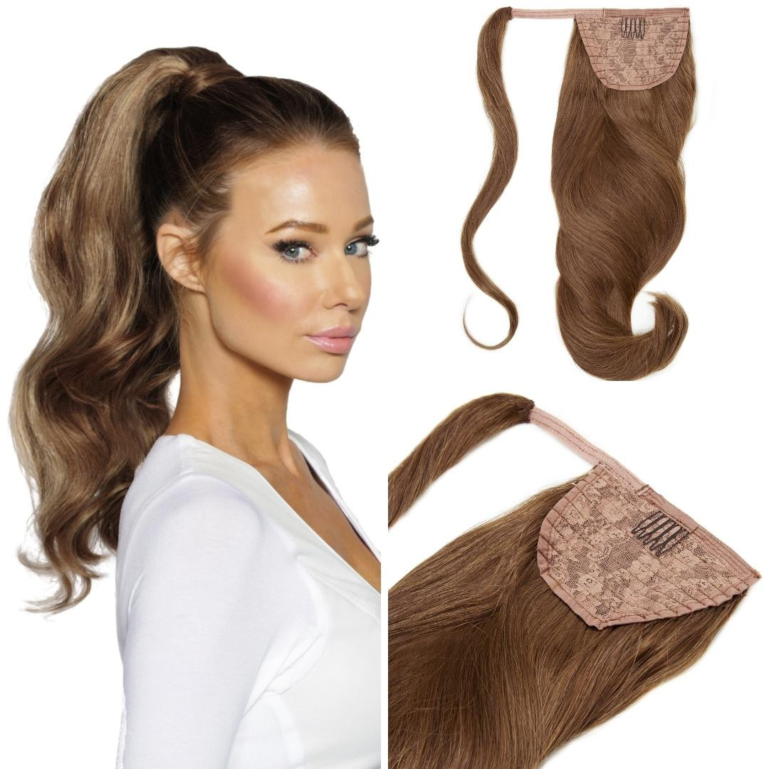 Brown Human Hair Ponytail Extension Cashmere Hair