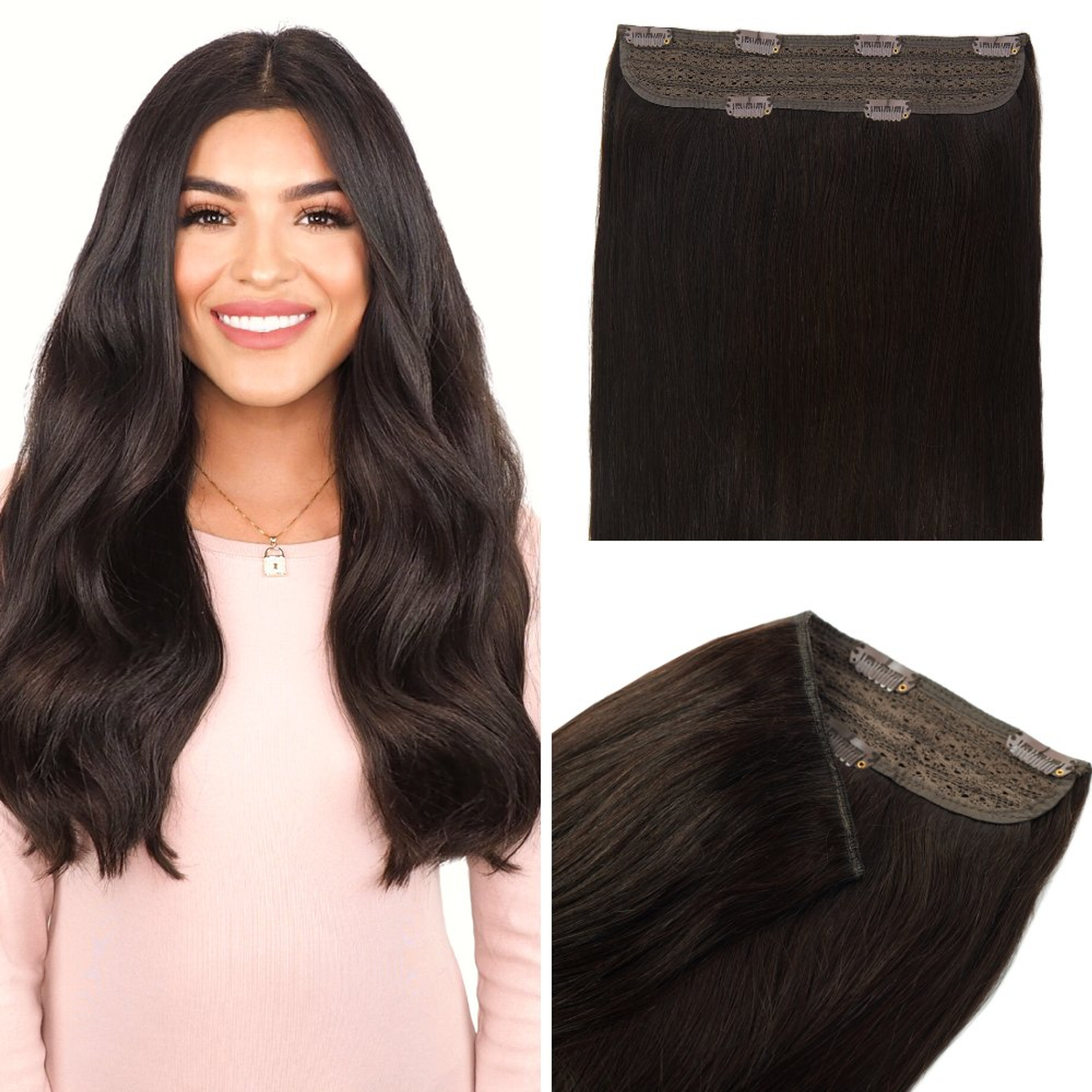 Buy Black Brown Hair Extension One Piece Hair Extension