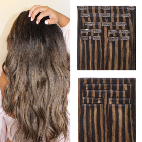 Balayage Hair Extensions Clip In, Seamless Clip In Hair Extensions