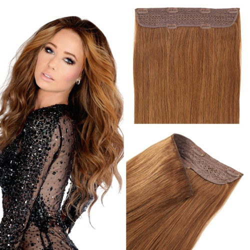Hollywood Bronzed Brunette Cashmere Hair One Piece Volumizer Hair Extension Best Halo Hair Extensions