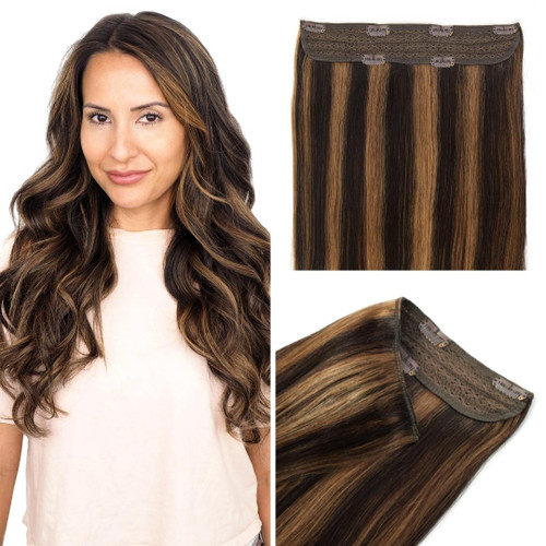 Bombshell Brunette One Piece Volumizer Clip-In Hair Extension Cashmere Hair Halo Clip In Extension