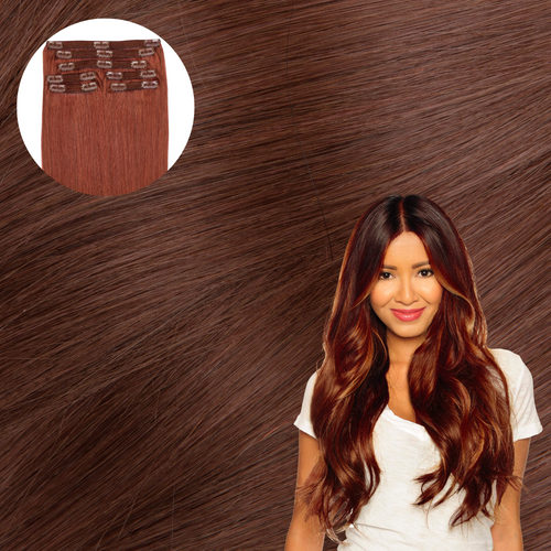ROXBURY RED Cashmere Hair Classic Clip In Hair Extensions ROXBURY RED Cashmere Hair Classic Clip In Hair Extensions