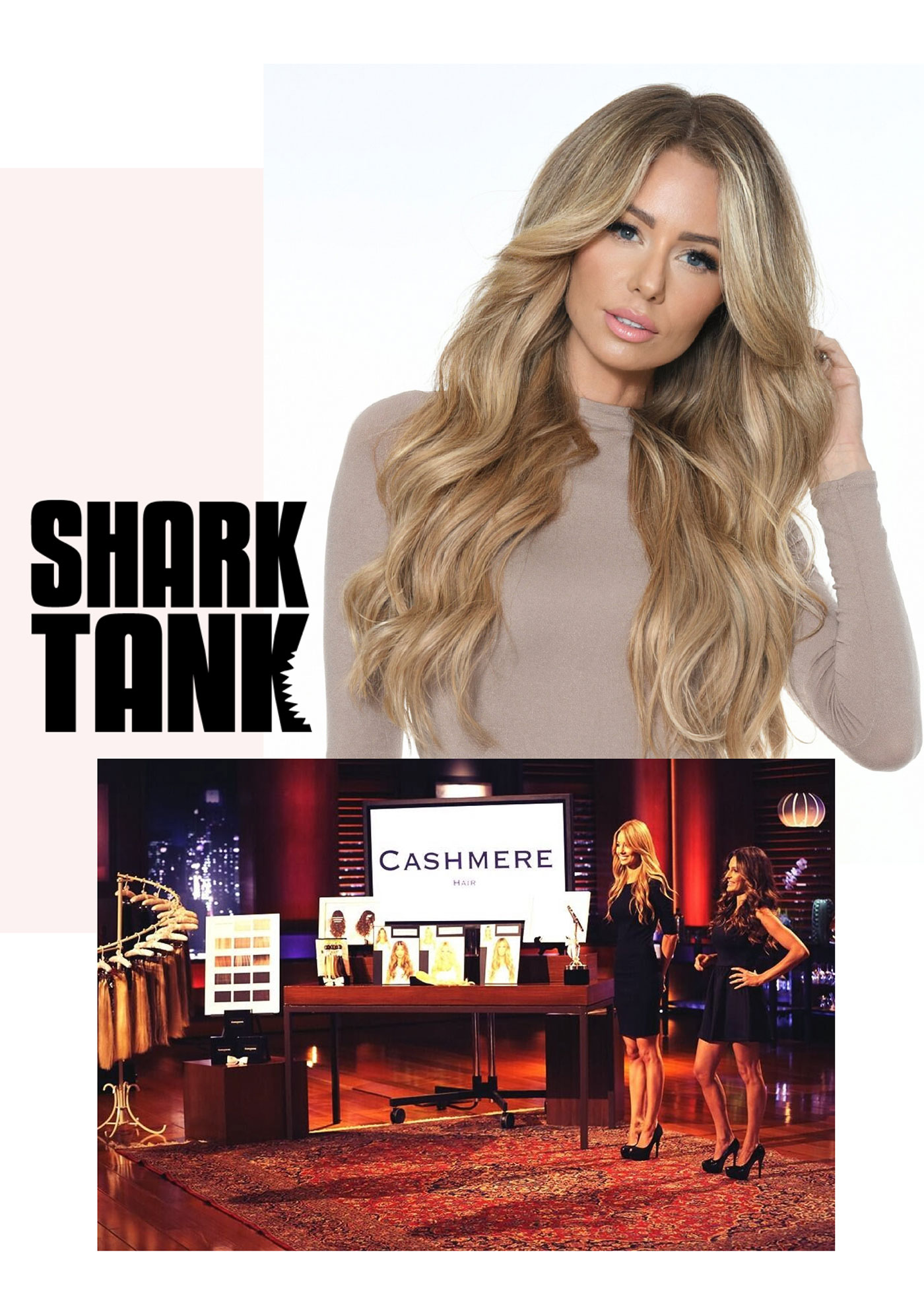 Rachel Koren and Shark Tank logo image collage