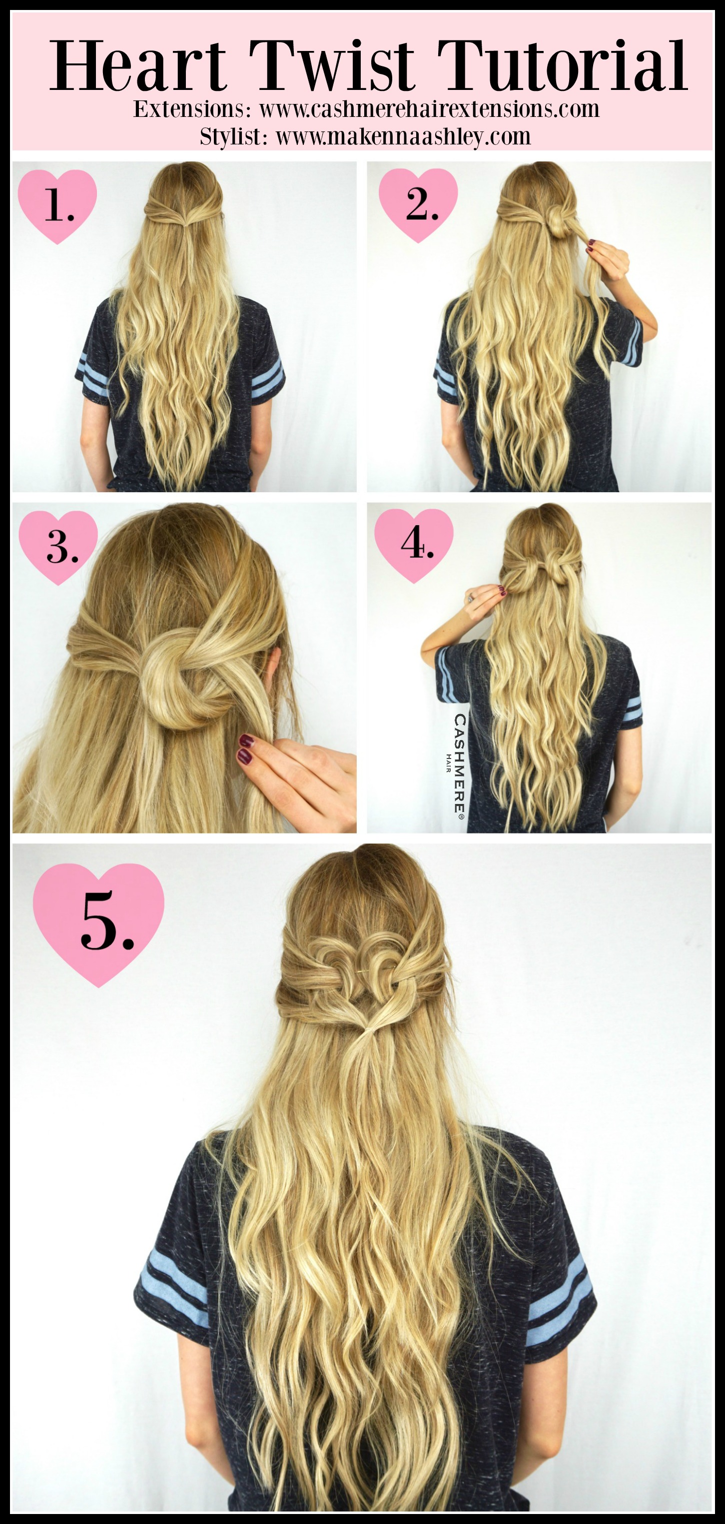 Heart Twist Tutorial Cashmere Hair