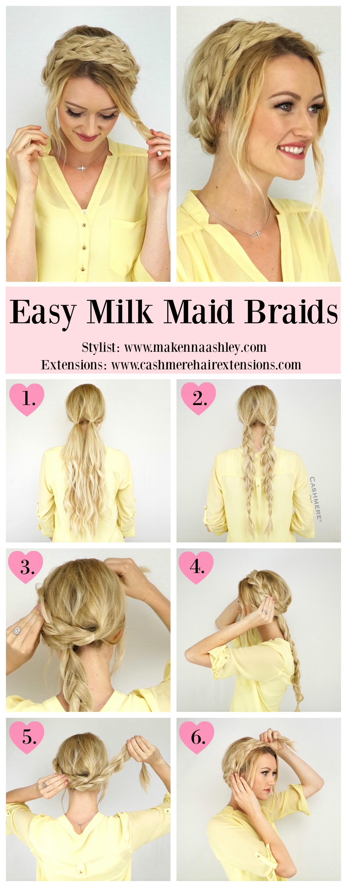 Easy Milk Maid Braids - CASHMERE HAIR