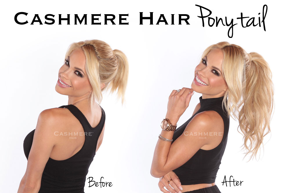 cashmere hair extensions clip in ponytail