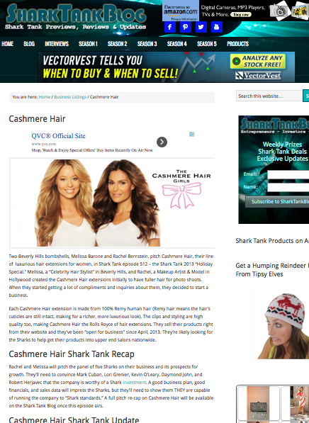 Cashmere Hair on Shark Tank Blog