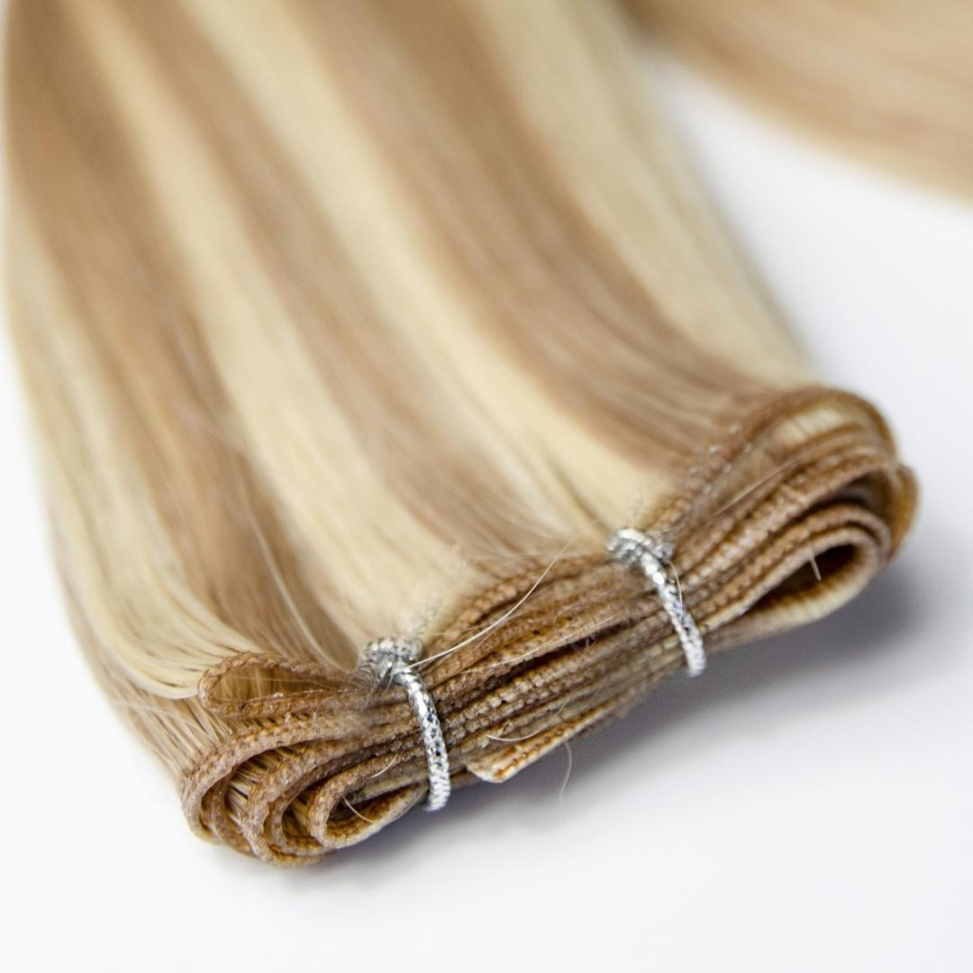 Sunset Blonde Genius Weft Hand-Tied Hair Extensions
