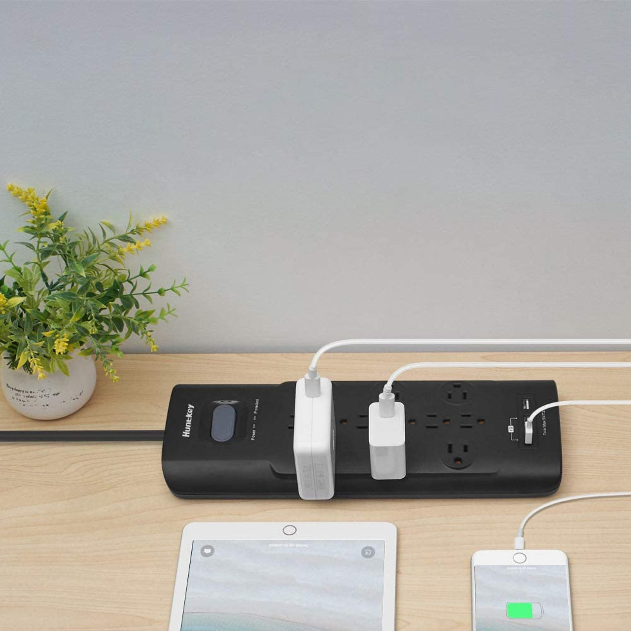 Power Strip Surge Protector Hidden Camera w/ DVR & WiFi Remote