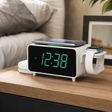 Wireless Charging Alarm Clock Hidden 4K Night Vision Camera w/  DVR & WiFi Remote View