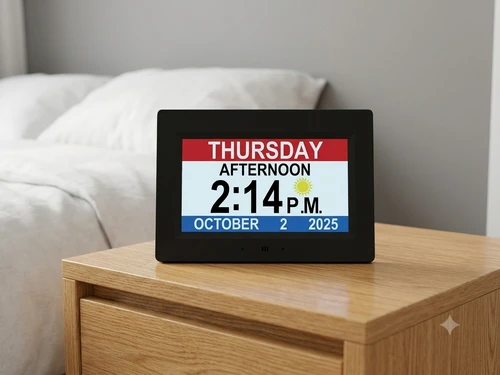 Dementia Clock Radio Hidden 4K Camera w/ DVR & WiFi Remote View