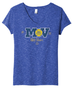 MVGS DT664 All Stars Women's Medal V-Neck in Royal MVGS DT664 All Stars Women's Medal V-Neck in Royal