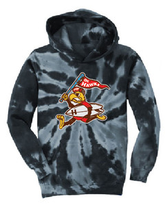 Hawks PC146 Black and Gray Tie Dye Hoodie