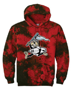Hawks PC144 Red and Black Crystal Wash Tie Dye Hoodie Hawks PC144 Red and Black Crystal Wash Tie Dye Hoodie