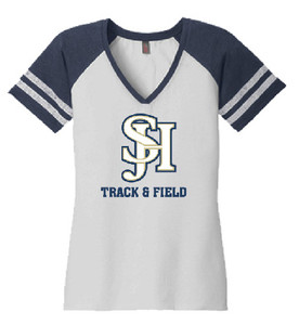 SJH Style DM476 Track & Field 2 Tone Ladies Gameday V-Neck