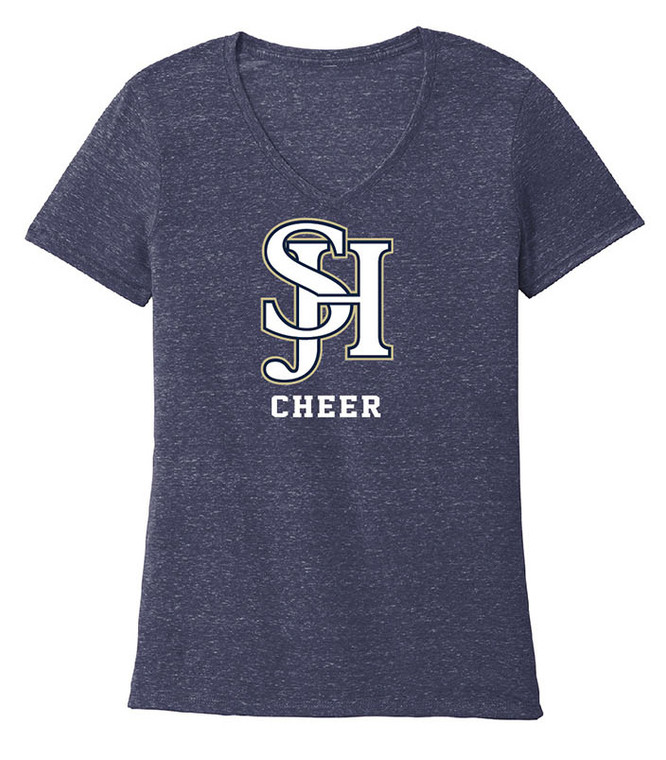 SJHC 88WV Ladies Jerzees Snow Heather V-Neck in Navy