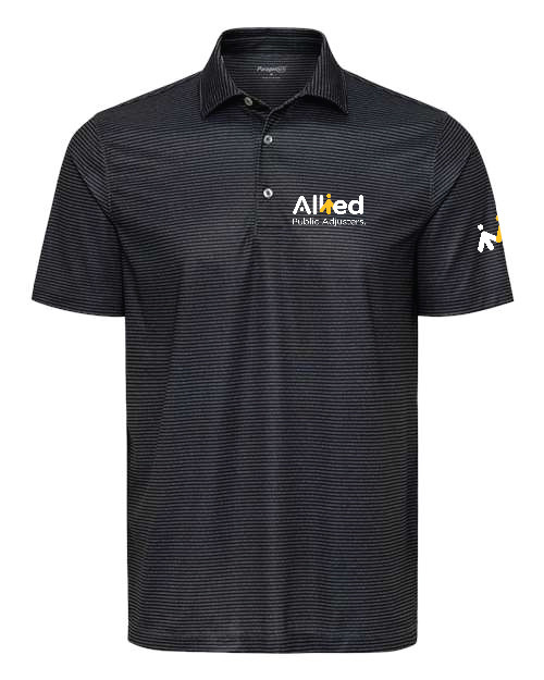 Allied Public 155 Fine Stripe Performance Polo